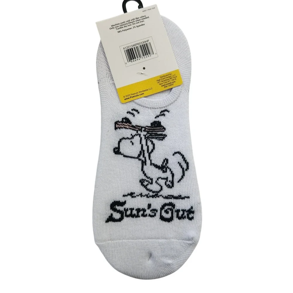 Peanuts Snoopy Scoop Liner‎ Socks 5 Pairs Women Shoe Size 4-10 Sock 9-11 New